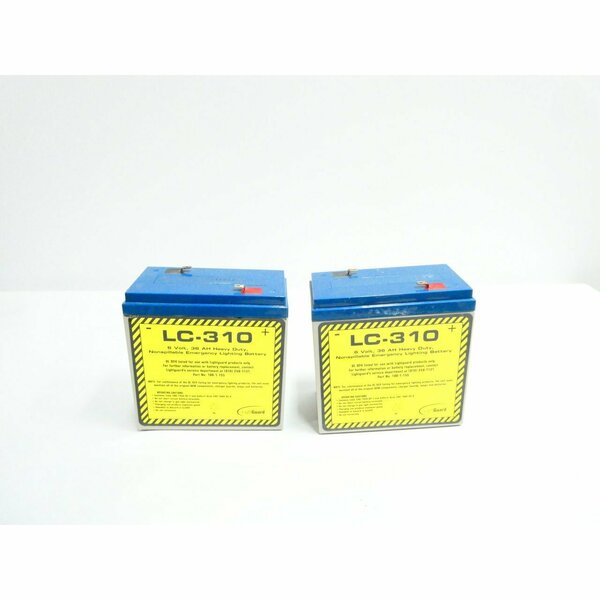 Lightguard BOX OF 2 NONSPILLABLE EMERGENCY LIGHTING BATTERY 6V 36AH OTHER ELECTRICAL COMPONENT, 2PK LC-310